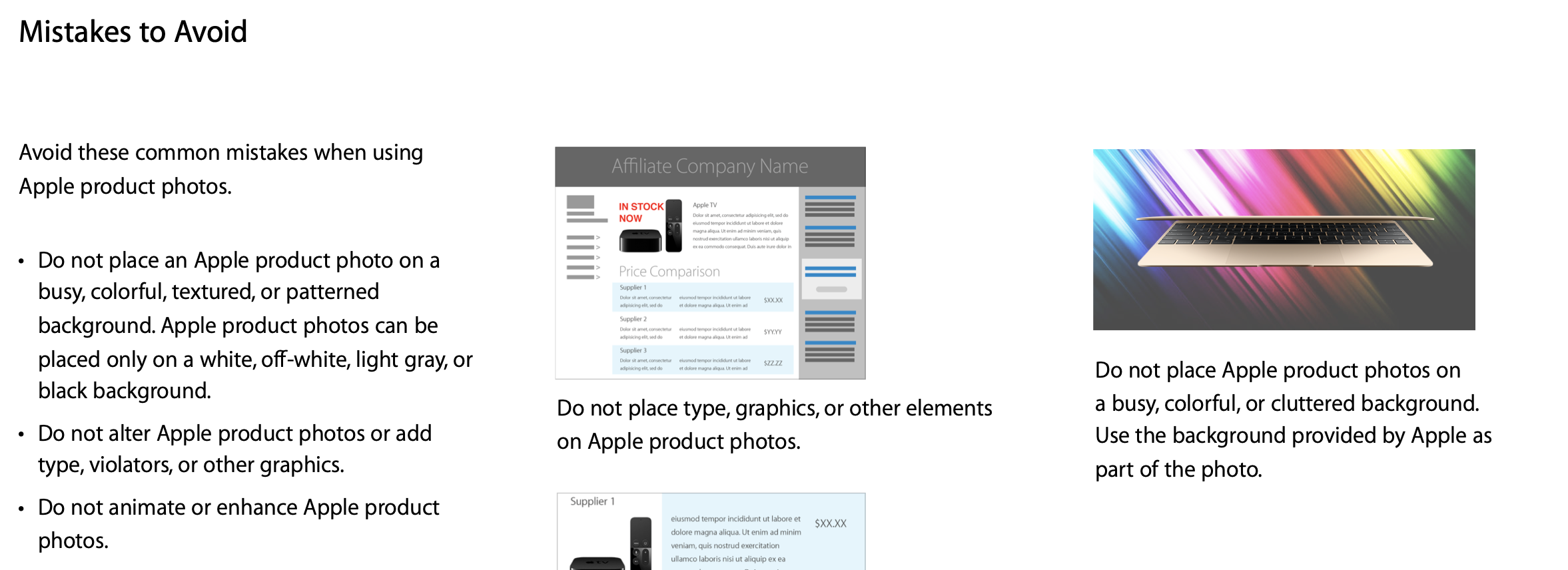 Apple Brand Photography Guidelines