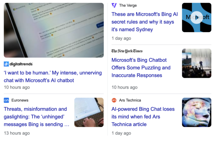 Търсене с изкуствен интелект Bing Chat
