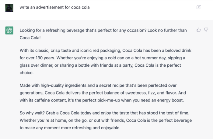 Реклама искусственного интеллекта Coca Cola