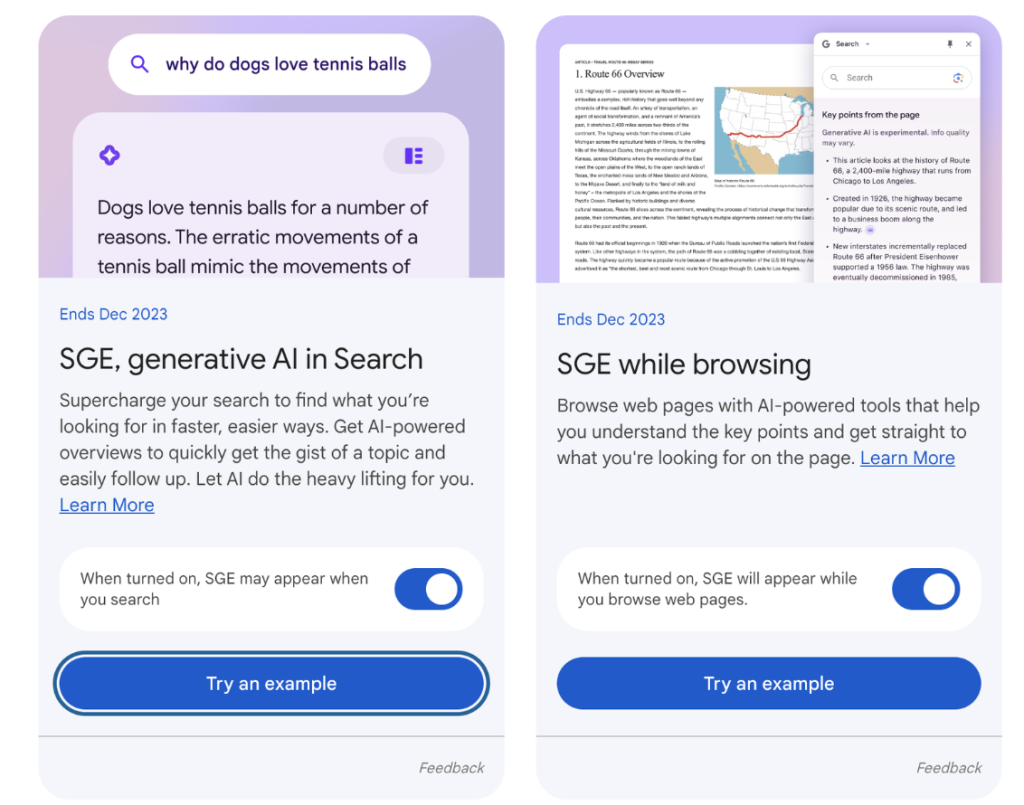 Generative Search Google AI column