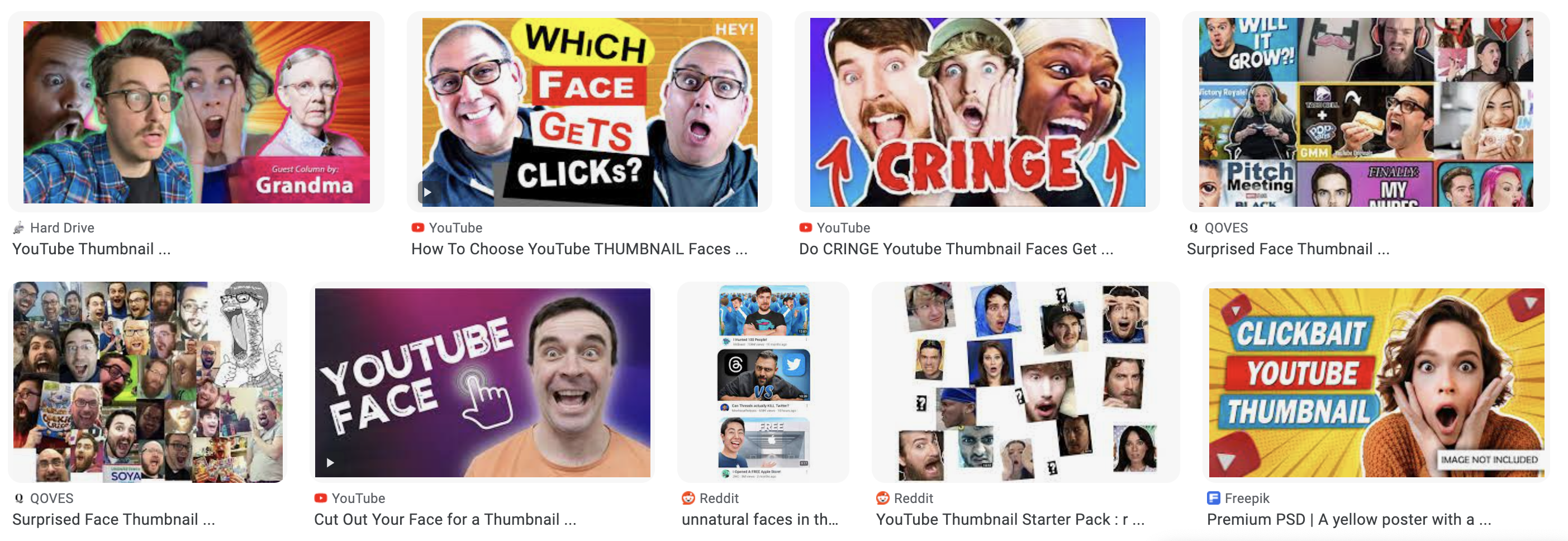 YouTube Thumbnail face
