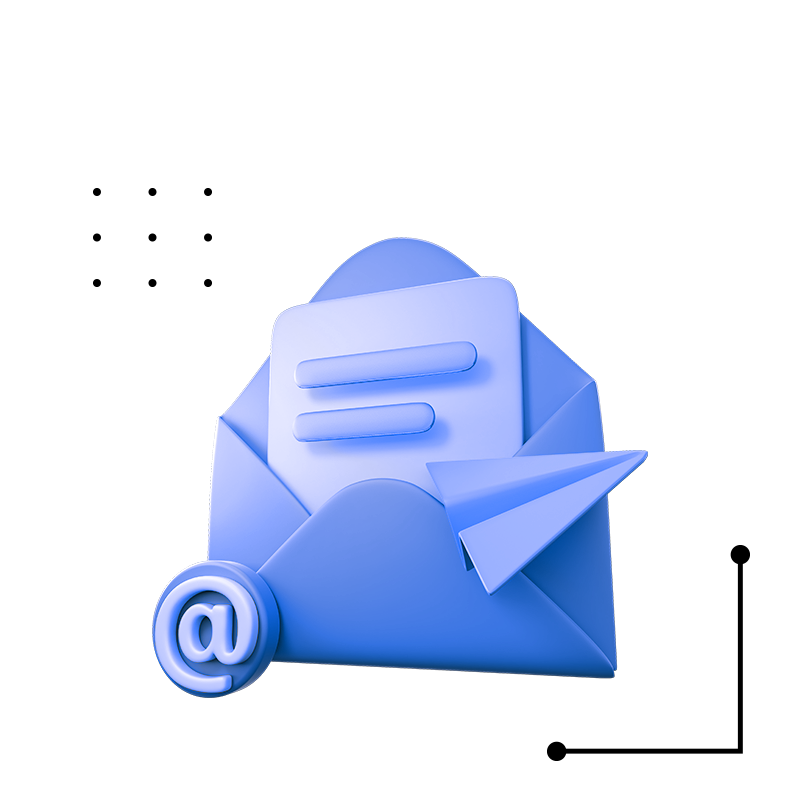 3D-pictogram voor e-mailmarketing dat staat voor digitale communicatie en bereik