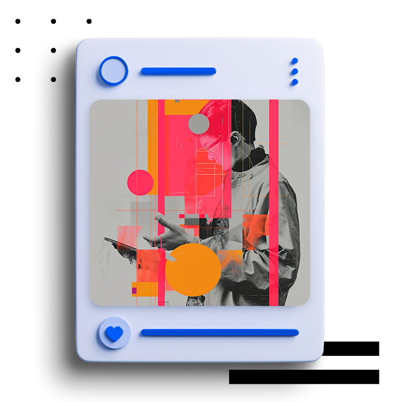 Abstract digital content design concept illustrating creative media and innovation